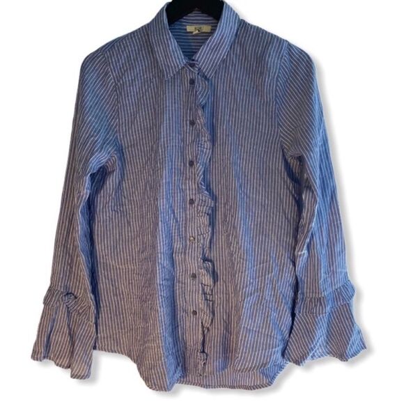 Kori America Pin Striped Blouse J5010 - Picture 1 of 9